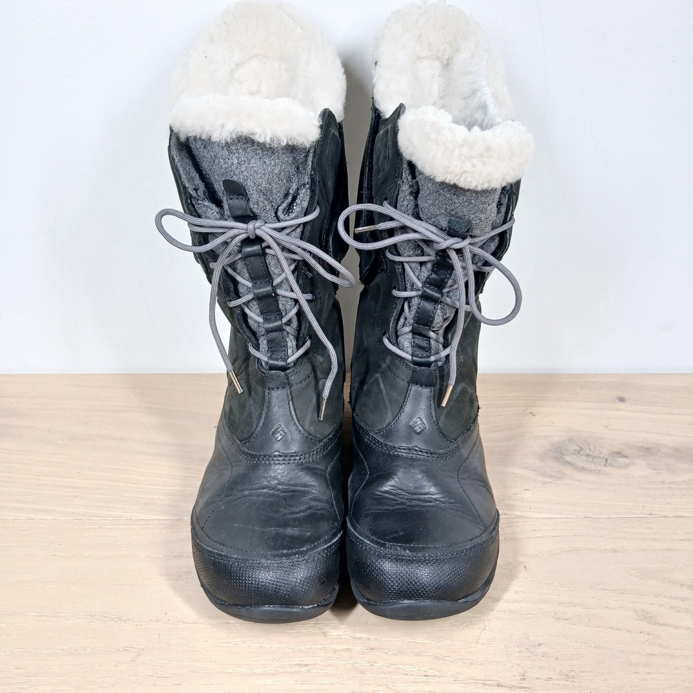 Columbia Boots Womens 7.5 Black Leather Tall Waterproof Winter Snow - Picture 2 of 10